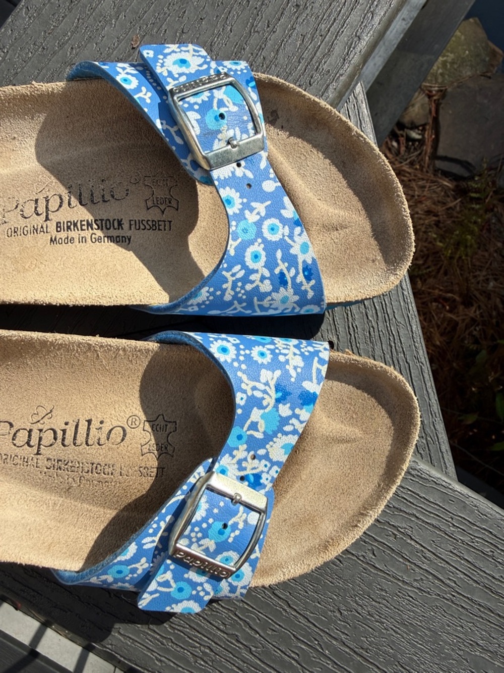 Papillio Blue Floral Single-Band Sandals - Picture 2 of 6